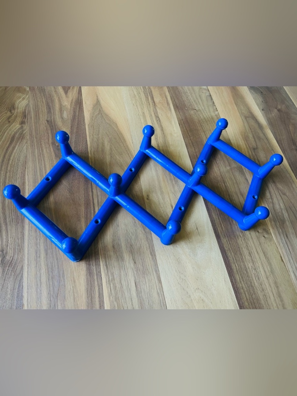 Bright Blue Vintage Yaffa Era Molded Plastic Accordion Accordion Peg Hanger